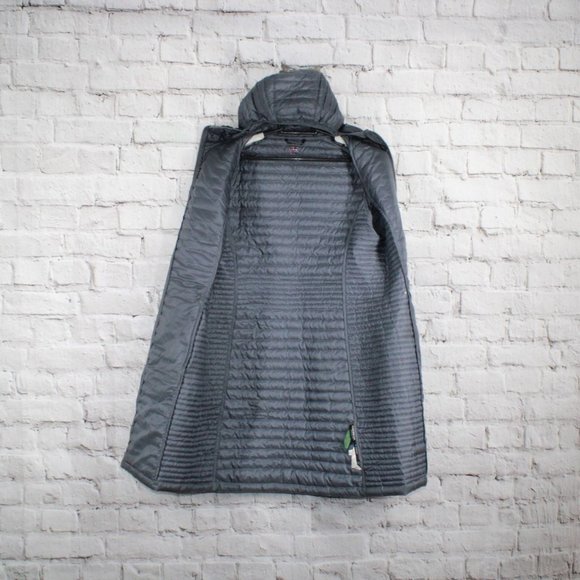 LL Bean Ultralight 850 Down Sweater Black Nylon Hooded Midi Coat M Reg - Picture 4 of 10
